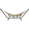 thumbnail image 6 of Northlight Macrame Hammock with Patterned Tassels - 78" x 31" - Brown, 6 of 7