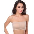 thumbnail image 4 of 1/3 Packs Women's Seamless Bandeau Crop Tube Top Bra Strapless Padded Bralette, 4 of 6