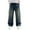 ZA-Blue, variant on Girl's Heart Patched Baggy Jeans Y2k Bow High Waisted Straight Leg Denim Pants Streetwear Blue Size,8-9 Years