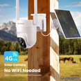 thumbnail image 3 of 4G LTE Cell Security Camera Wireless Outdoor, No WiFi Needed, 2K Color Night Vision, 360° View Pan/Tilt, 2 Way Talk, PIR Motion Sensor, Built-in SIM Card (Support Verizon/AT&T/T-Mobile), 3 of 4