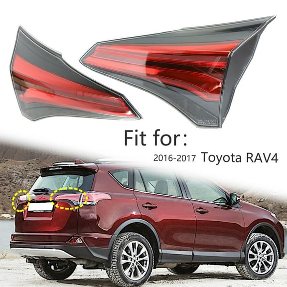 Fit for 16-17 RAV4 Rear Tail Light Housing Assemblies (2 Pcs, without Bulbs)