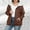 Brown, variant on Women's Plus Size Trench Coat Hooded Multi Pocket Long Sleeve Casual