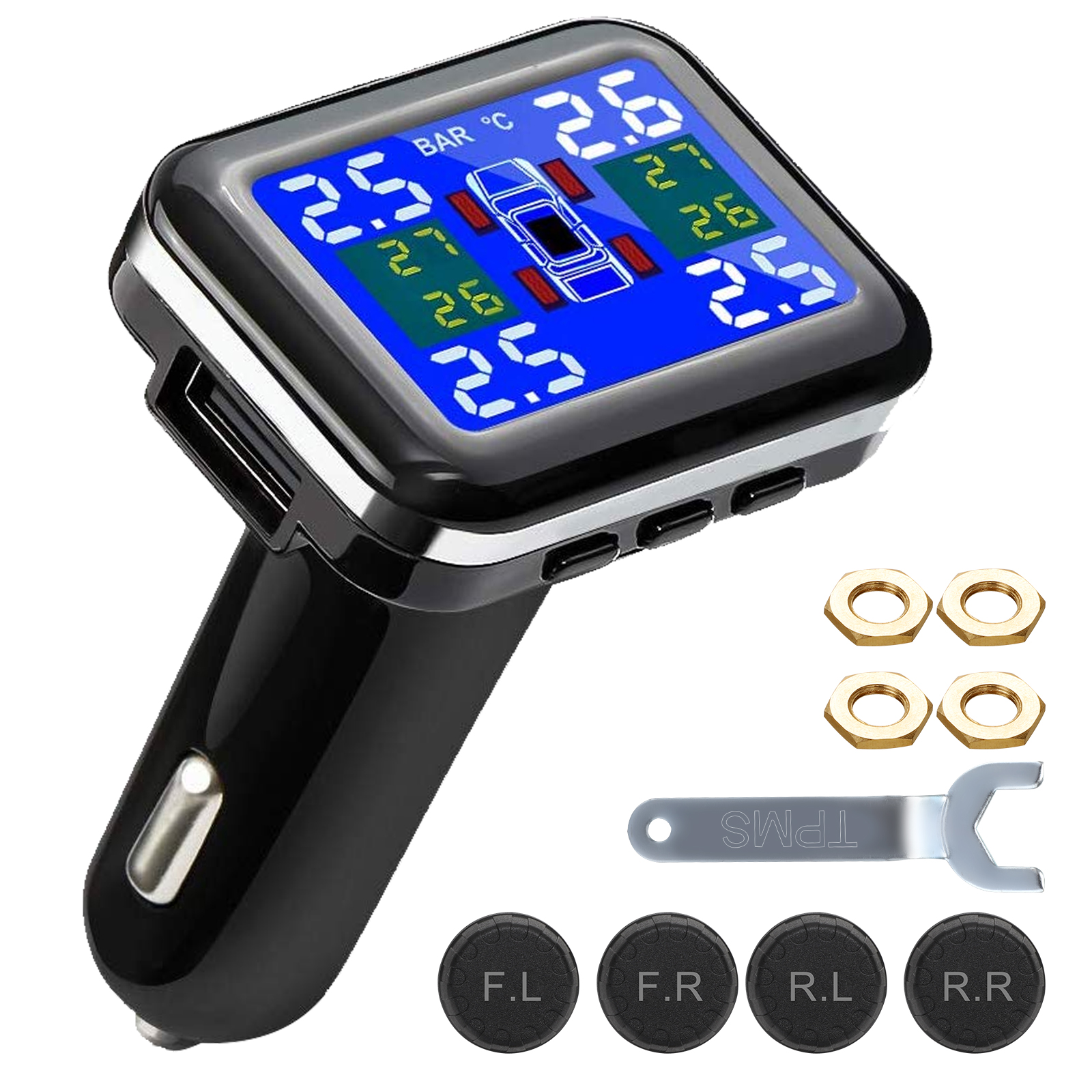 EEEkit Tire Pressure Monitoring System TPMS Wireless with 4pcs Sensors