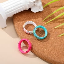 HEANUJJ Set of 3 Assorted Color Silicone Rings for Couples, Comfortable Round Bands for Him and Her