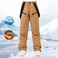 thumbnail image 4 of Delayuji Womens Thermal Underwear Insulated Bib Overalls Solid Color Suspenders Trousers Thermal Underwear for Women Brown Xxxl, 4 of 8