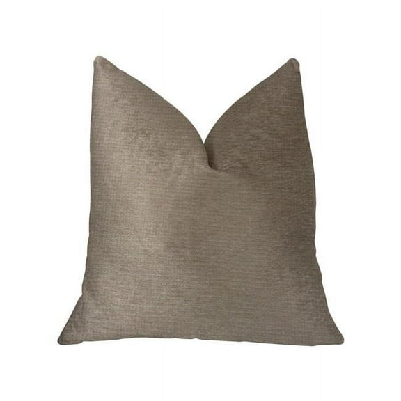 Plutus Caf au lait Brown & Beige Luxury Throw Pillow - 24 x 24 in.