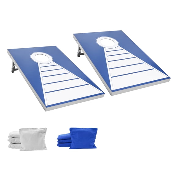 KFFKFF Portable Cornhole Set, 3x2 ft Toss Game Boards, Weather-Resistant Aluminum Design for Indoor and Outdoor Use, Foldable with 8 Bean Bags, Ideal for Backyard, Beach, and Camping Fun
