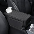 thumbnail image 2 of Auto Center Console Cover Leather Arm Rest Cushion with Pocket and Tissue for SUV Truck Sedan Vehicle - Car Armrest Protector Pad, 2 of 3