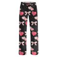 thumbnail image 6 of Women's Bow Print Wide Leg Pajama Pants, Elastic High Waist Loose Sleep Pants Casual Loungewear Trousers, 3XL, 6 of 7
