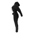 thumbnail image 4 of Innerwin Two Piece Outfit Hoodies Ladies Sweatsuits Running Drawstring Loungewear Jogger Set Black XXL, 4 of 6
