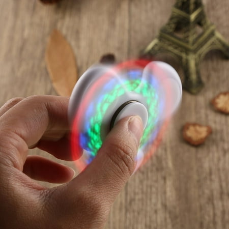 Colorful LED Rainbow Light Hand Spinner Toy For Autism ADHD Switch Toys Gift
