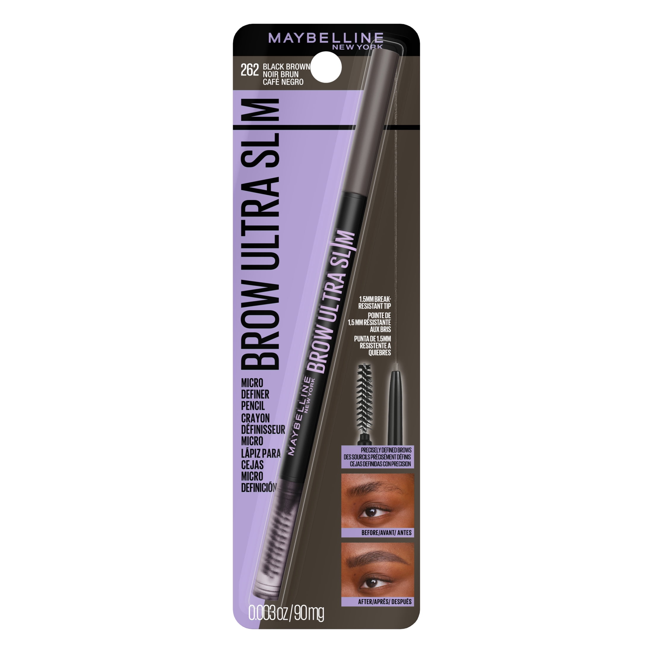 (6 pack) Maybelline Express Brow Ultra Slim Pencil Eyebrow Makeup, Black Brown