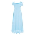 thumbnail image 2 of TiaoBug Kids Flower Girls Dress Sleeveless Chiffon Party Maxi Gowns Wedding Bridesmaid Dresses Light Blue 8, 2 of 5