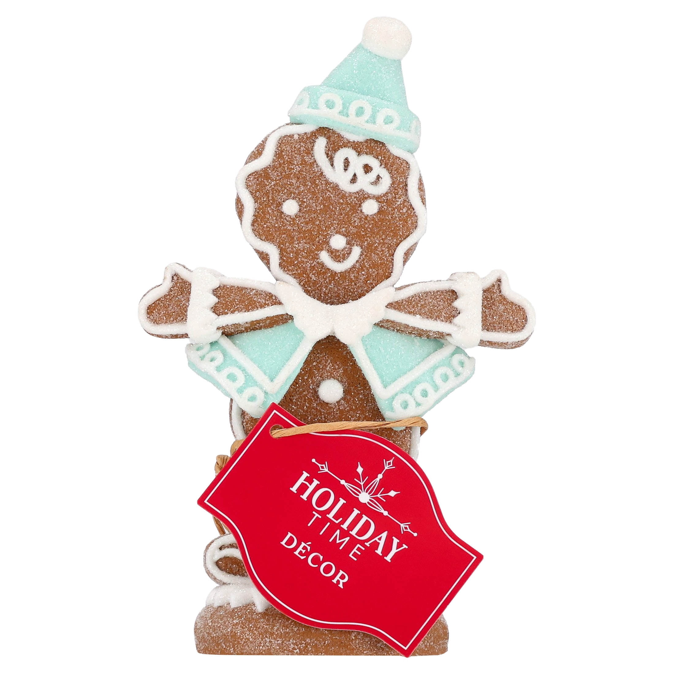 Clay Dough Gingerbread Boy Christmas Decoration, Brown and Blue, 5.3", by Holiday Time