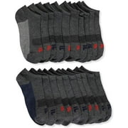 Fila Kids Boys 10-Pack No Show Socks Blocked Sole - Charcoal Heather, Boys Small Shoe Sizes 7-10