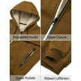 thumbnail image 4 of FEOYA Hooded Coat Men's Thermal Thick Outwear Softshell Coat Fleece Sweatshirt Winter Sherpa Lined Jacket Zip Up with Pockets L Brown, 4 of 6