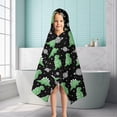 thumbnail image 6 of Black Cartoon Space Dinosaurs Pattern Hooded Bath Towel，50"x30" for Ages 3 To 12 Kids, Quick Dry Lightweight Soft Microfiber Hood Beach Towel Cover Up for Kids, 6 of 7