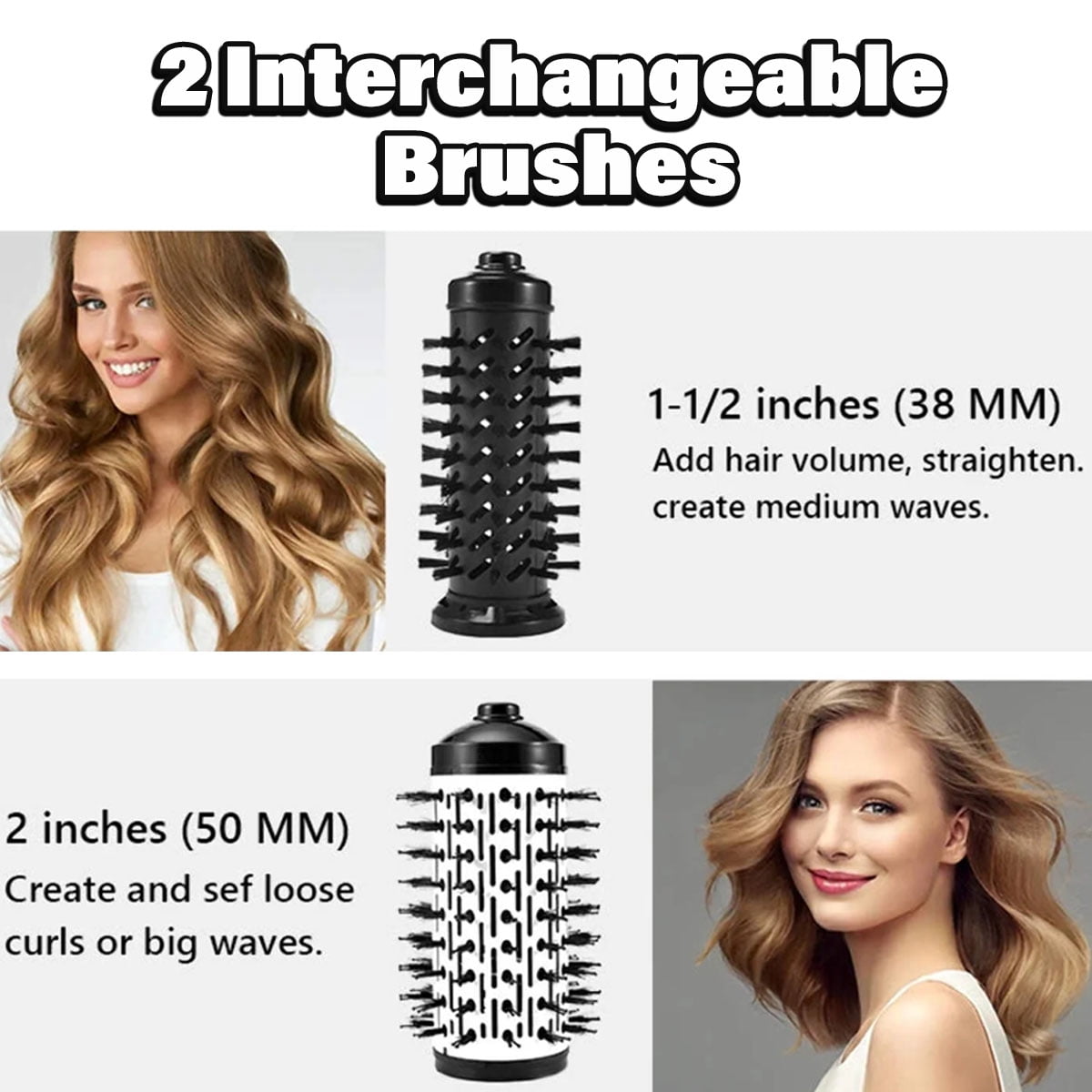 Yiliangx 3-in-1 hot air styler and rotating hair dryer, Hot Air Styler and Rotating Brush, rotating hair dryer brush spinning, Hot Air Styler & 360 Rotating Hair Dryer for Dry Hair, Curl Hair (Red)