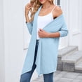 thumbnail image 6 of Lixiuxyad Womens Open Front Cardigan Women's Long Sleeve Knit Cardigan Solid Color Open Front Sweater Coat Casual Loose Fit Outwear For Daily,Blue, 6 of 6