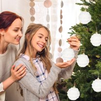 SCNOR 3 Pack Foam Christmas Ornaments, Macaron Shape Cute Christmas Tree Decor, Festive Holiday Decorations, Lightweight Xmas Gift Stocking Stuffer