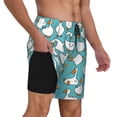 thumbnail image 3 of Haiem Cartoon Funny Goose Mens Swim Trunks with Compression Liner 2 in 1 Swimming Shorts Stretch Swimwear Quick Dry,Board Shorts-3X-Large, 3 of 9