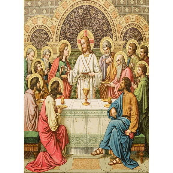 Catholic print picture - LAST SUPPER SH - 8" x 10" ready to be framed