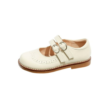 

Bellella Kids Mary Jane Comfort Dress Shoes Wingtip Flats Anti-slip Brogues Performance Party Leather Shoe Beige 2.5Y