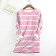 thumbnail image 3 of Wycnly Womens Fleece Sweatshirt Womens Thickened Plush Sweatshirts Winter Soft Fuzzy Fleece Sherpa Sweater Long Sleeve Fashion Striped Print Ladies Pullover Tops, 3 of 5
