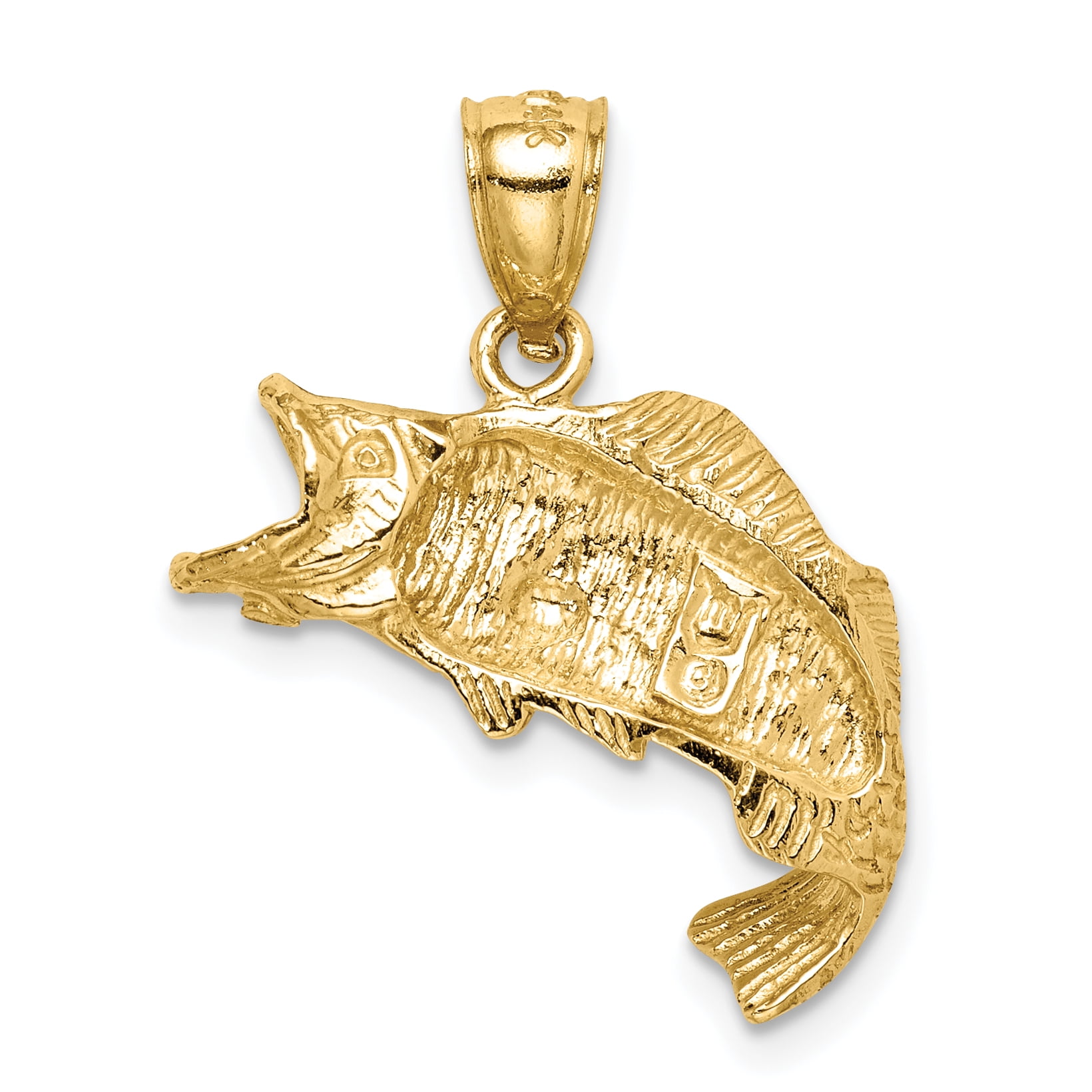 14K Yellow Gold Fish Pendant - Walmart.com