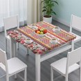 thumbnail image 3 of Pioneer Flower Floral Print Pattern Square Fitted Tablecloth with Elastic Edge,Square Table Cover,Washable Elastic Table Cover for Home Kitchen Party Decor 34"x34", 3 of 6