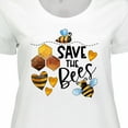 thumbnail image 4 of Inktastic Save the Bees Cute Bees and Hearts Women's Plus Size T-Shirt, 4 of 5