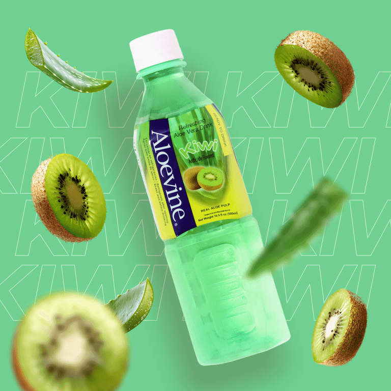 Aloevine Aloe Vera Drink (Kiwi, 16.9 oz 20 Pack)