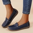thumbnail image 2 of Rokment Women's Protective Toe Walking Shoes Comfortable Leather Slip on Flat Loafers Orthotic Non Slip Work Fashion Sneakers Blue Size 7, 2 of 7