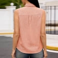 thumbnail image 5 of Favoffer Women's Sleeveless Shirt Plaid Lapel Button Front Sleeveless Linen Casual Blouse for Fashion Simple Wear, 5 of 7