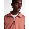 thumbnail image 4 of No Boundaries Boxy Fit Quarter Zip Fleece Sweatshirt with Long Sleeves, Men's XS-4XLT, 4 of 5