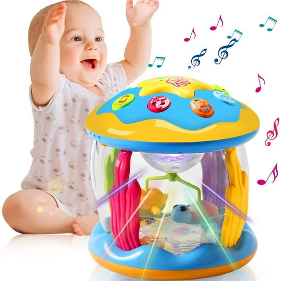 Baby Toys 6-12 Months, Ocean Projector Light Up Toys Musical Baby Toys for 12-24 Months Crawling Learning Tummy Time Infant Toys for 1 2 3 Year Old Toddlers Boys Girls Gifts