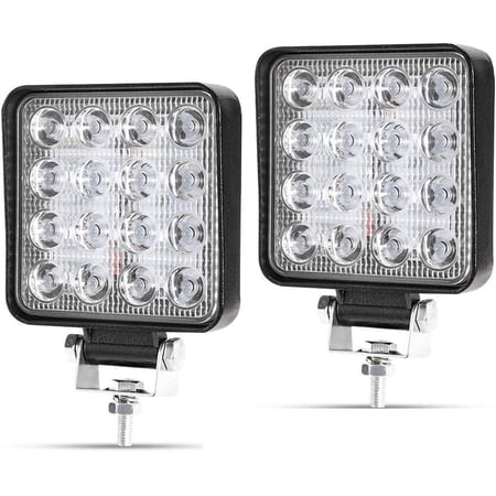 GQLY 2x 3" 48W RGB LED Work Light Pods With Bluetooth App Control - 12V Spot/Flood
