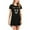 #1-Black, variant on Women Loose Baggy Sleepwear Cotton Nightgowns Nightdress Shirt -Ladies Summer Short Sleeve Pajamas Sleepshirt Print Night Shirt