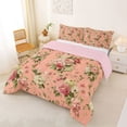 thumbnail image 2 of Erosebridal Chic Flower Queen Comforter Set for Female, Pink Bedding Comforter Set, Pink Reversible, 3pcs, 2 of 6