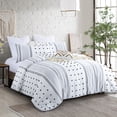 thumbnail image 5 of RUIKASI Tufted Pompom Comforter Set with Shams,Luxury Decorative Pillows,All Season Boho Bedding,Stripe White/Black Comforter Set Queen (102 in x 90 in), 4 Piece, 5 of 7