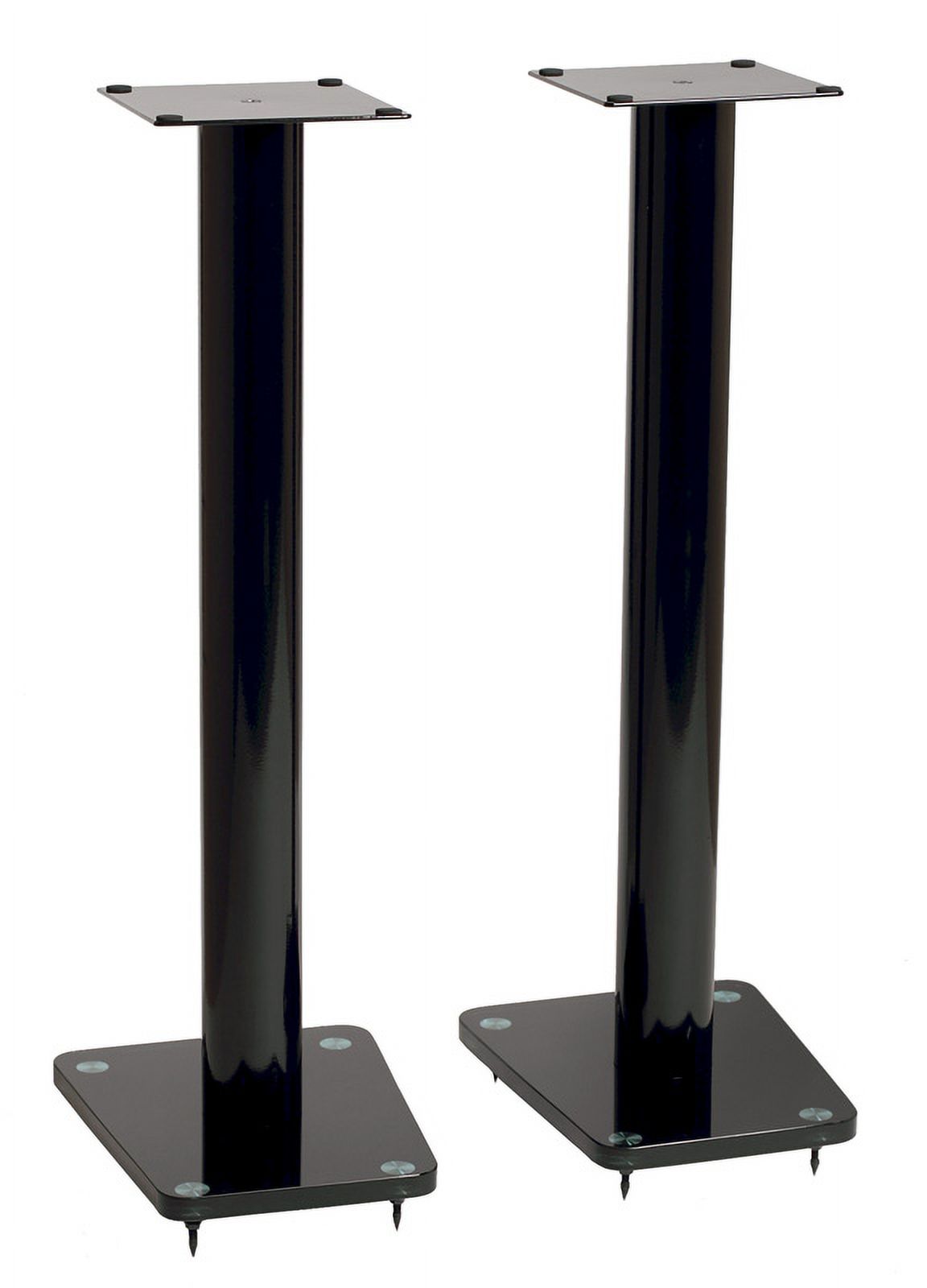 32" Tempered glass & metal speaker stand in Gloss Black finish. Sold as pair - image 2 of 2