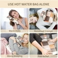 thumbnail image 6 of LZCKDPX Hot Water Bottle wtih Cover, Hot Water Bag, 1L Rubber Warm Hot Water Bottles Pouch with 130cm Long Soft Waist Cover for Neck, Shoulder, Back, Hand, Legs and Period Pain Relief, 6 of 7