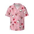 thumbnail image 3 of Goofa Gnome With Heart Printed Men's Casual Short-sleeved Shirt,Lightweight Breathable Button-down,Summer Casual men's top,Versatile Fashion shirt-, 3 of 7