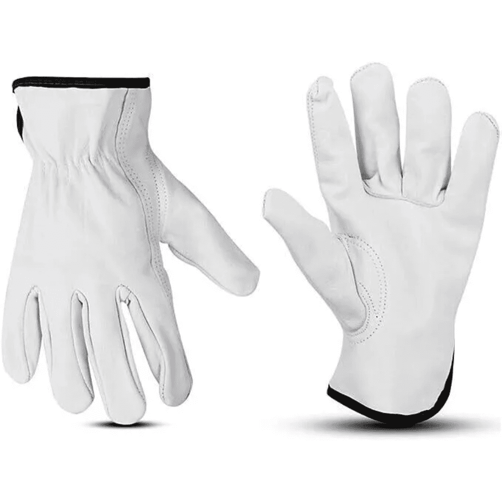Paknada Premium 12 Pair Goatskin Leather Work Gloves, Comfortable for Construction and Outdoor Use