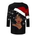 thumbnail image 5 of AGWOLF Ugly Christmas Graphic Sweathsirts for Women Lightweight 3/4 Sleeve Xmas Tops Crewneck Plus Size Holiday Pullover, 5 of 5