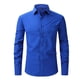 thumbnail image 1 of Men's Cotton Blue Long Sleeve NonIron Dress Shirt Relaxed Button Down, 1 of 5