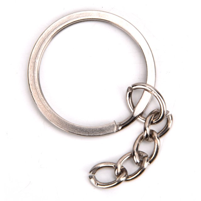 Porte-clés Rond Porte-Clés Bricolage Porte-Clés 100pcs/set Argent Nickel Métal Rond Porte-Clés Bijoux Accessoires 25mm