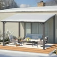 thumbnail image 2 of YODOLLA Gazebo 12 Pieds x 10 Pieds à Toit Rigide, Gazebo d'Extérieur Robuste avec Toit Incliné en Acier Galvanisé, Gazebo Métallique Entièrement Résistant aux Intempéries avec Rayures Verticales pour Patio, Cour Arrière et Pelouses, 2 of 7