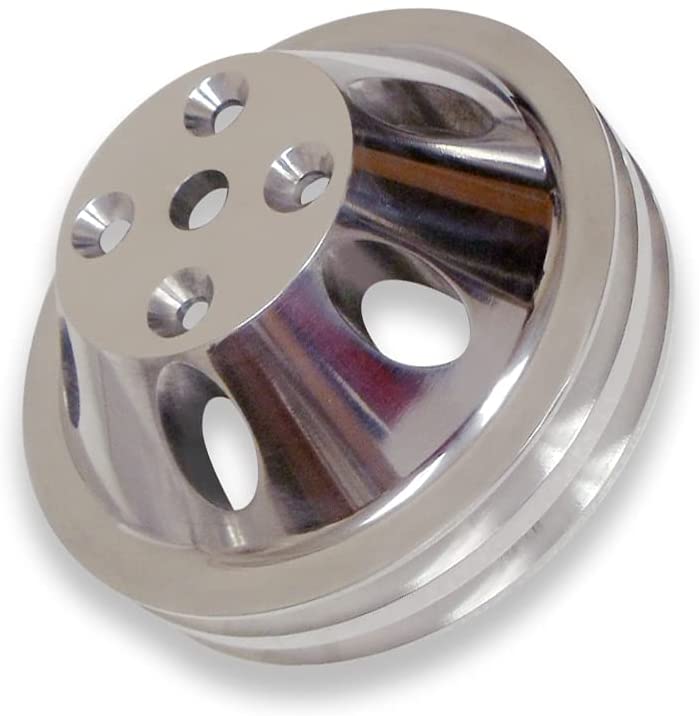 Aluminum Dual Groove V-Belt Pulley For SBC Small Block Chevy Short Water Pump (SWP) 11 thumbnail image