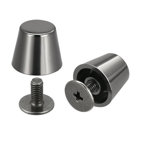 

10.5x9.5mm Screw Back Rivets Hollow Flat Head Leather Studs Black 10 Pack